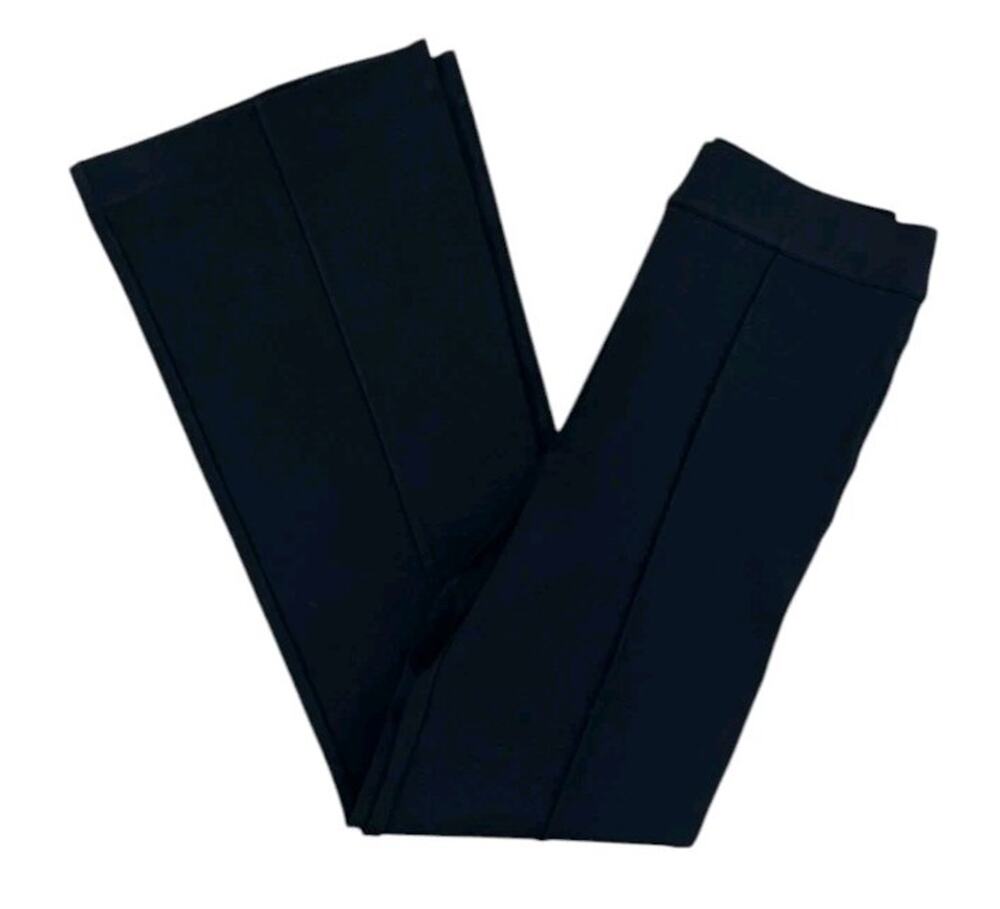 Spanx The Perfect Pant Size Medium Hi-Rise Flare Wide Leg Trouser Black Pintuck